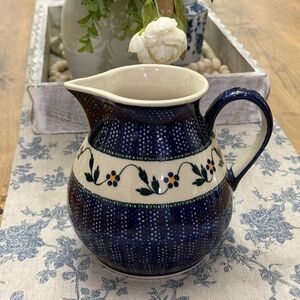 Polish Pottery Manufaktura Pitcher Morning Glory